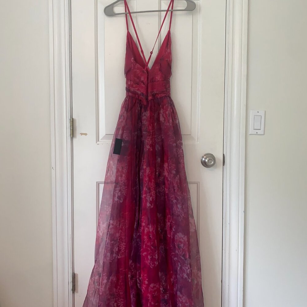 Lulus Magenta Floral Print Dress Size Extra Small - Picture 5 of 5